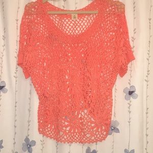 Knitted cover up/ Open knit sweater.